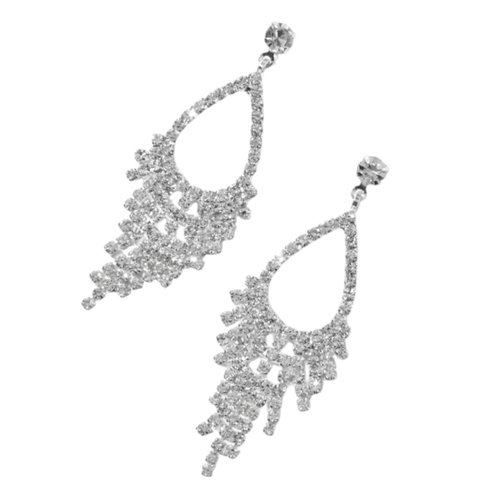 Rhinestone Chandelier 2" Drop Earrings - NWT